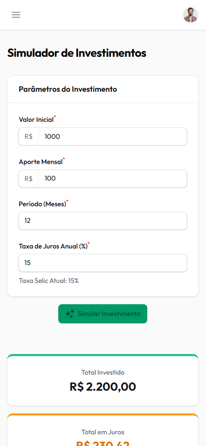 Mobile Dashboard Dantas Finanças